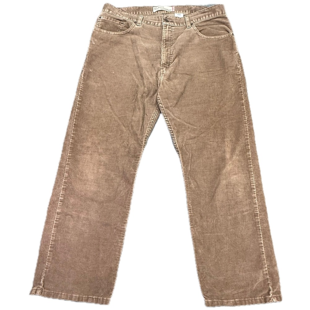 Levi's 559 Corduroy Pants Men 38x30 Tan Relaxed Straight Leg Brown Cords